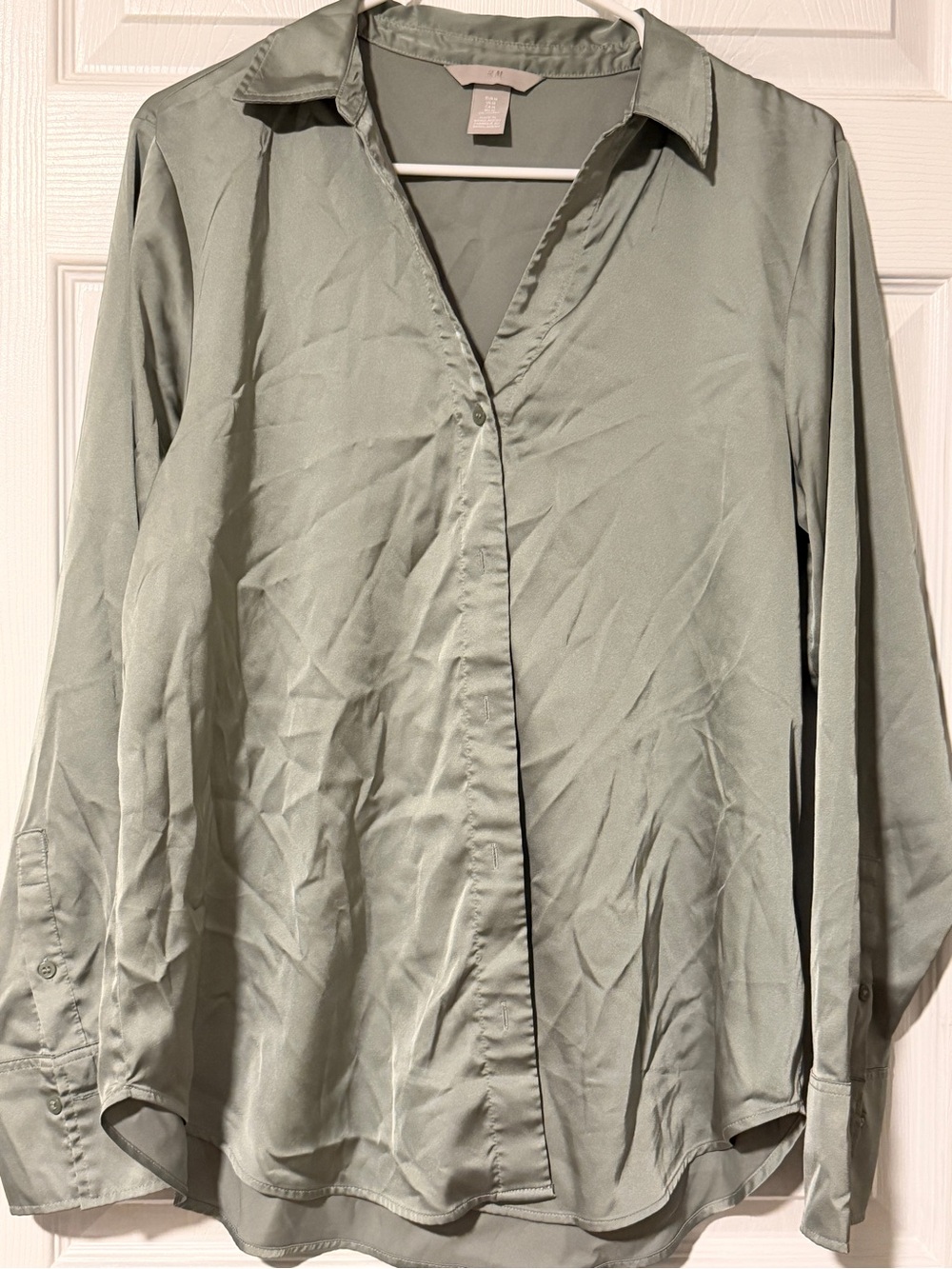 H&M Light Sage Green Women's Button-Down Shirt